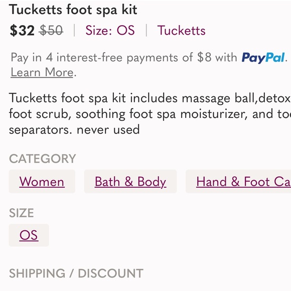 NIB new Tucketts foot spa kit $50 - Picture 5 of 5